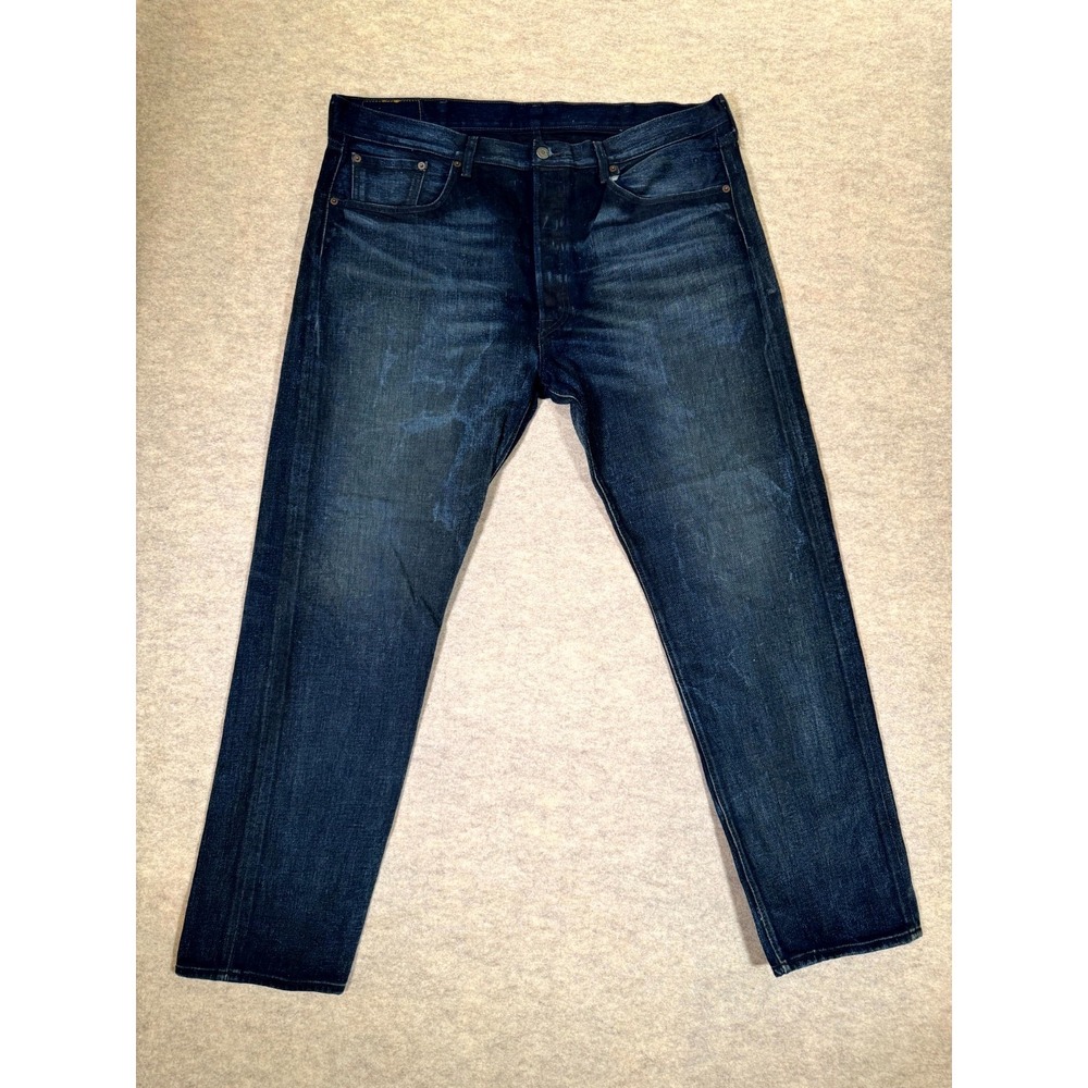 Levis 501 CT Jeans Mens 38x32 Blue Whiskered Denim Cotton High Rise Straight Leg